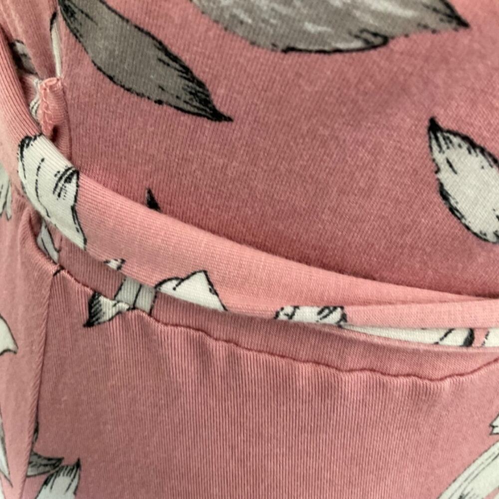 MATTY M Blush Pink faux wrap Dress Short Sleeve Jersey floral Cottagecore  L - Picture 10 of 14